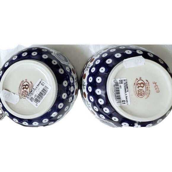 Polish Pottery Four Soup Bowls 16 Oz Fall Autum Goblincore - Picture 4 of 6